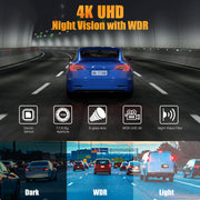 Kyltoor 4K + 1080P Dual Dash Cam