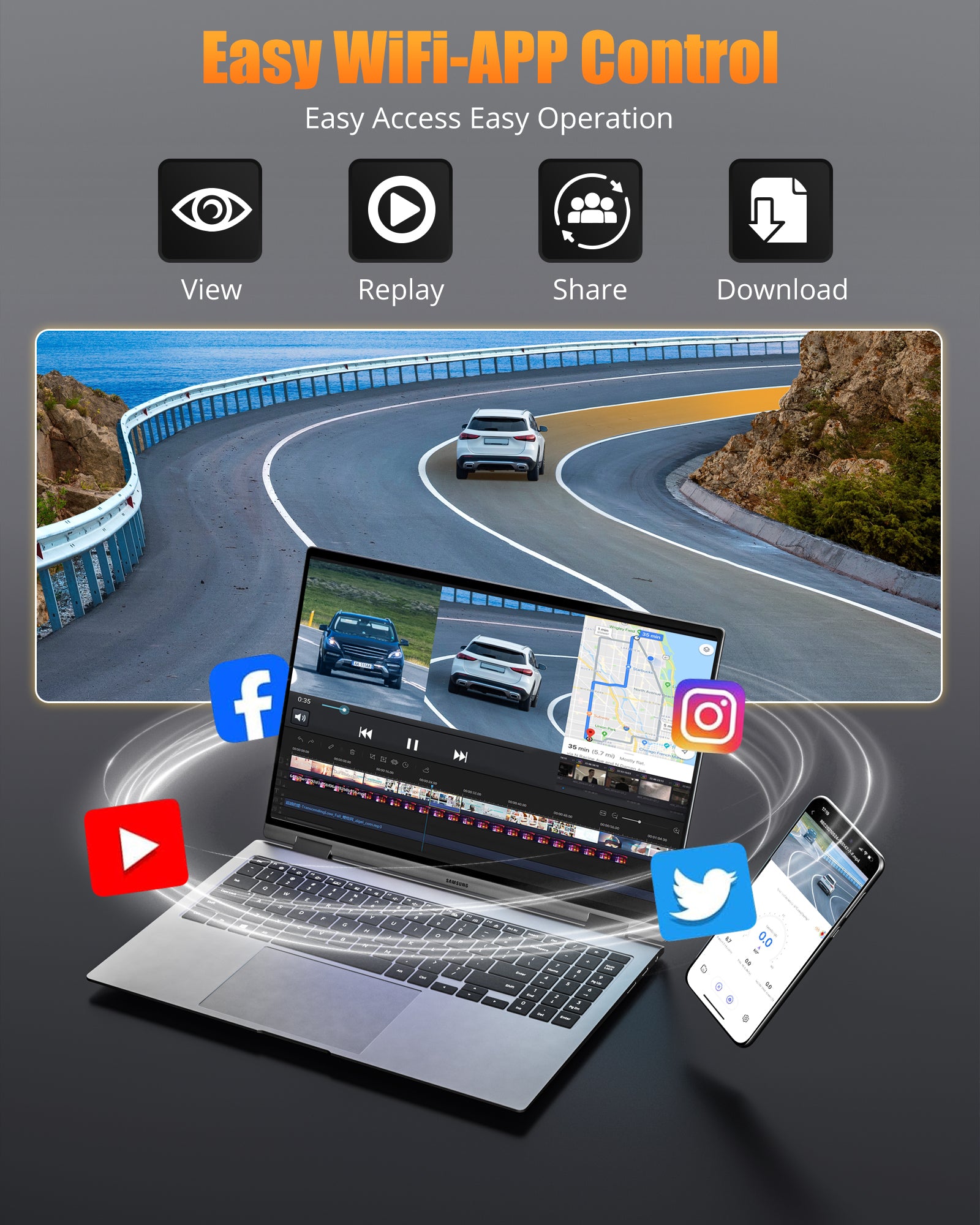 Kyltoor 4K + 1080P Dual Dash Cam