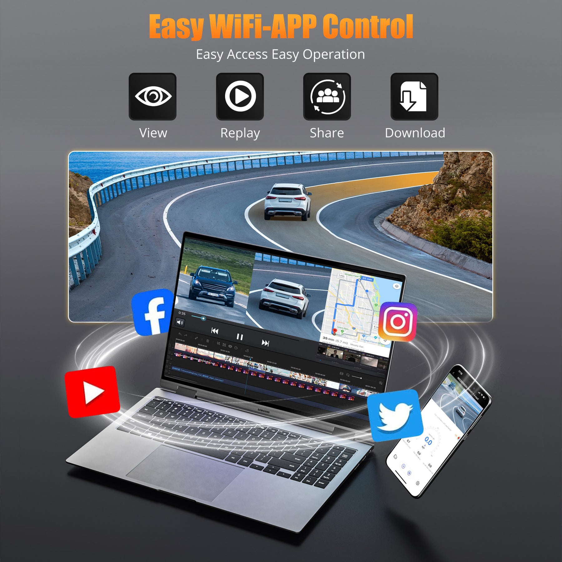 Kyltoor 4K + 1080P Dual Dash Cam