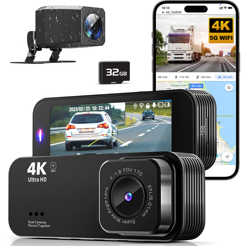 Kyltoor 4K + 1080P Dual Dash Cam