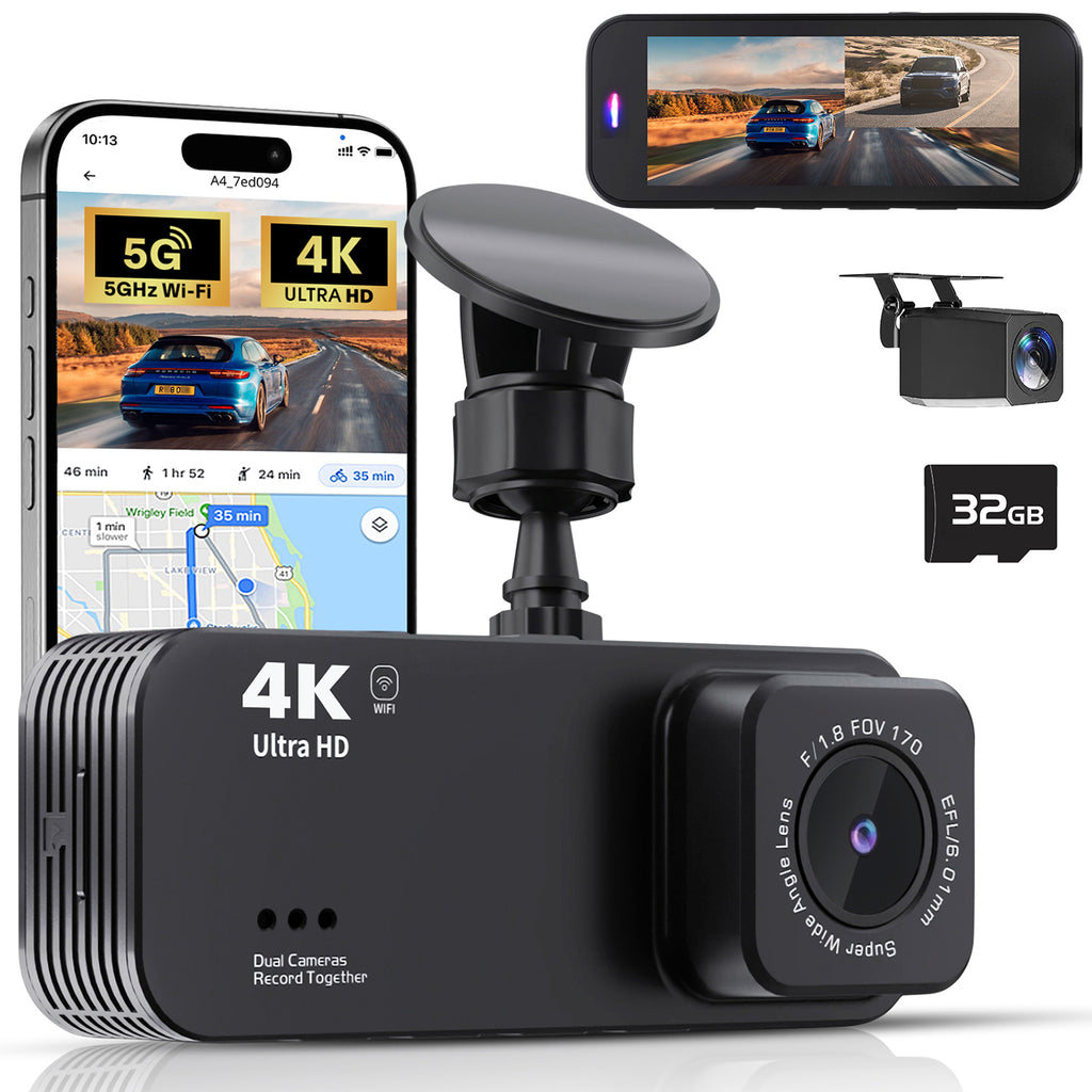 Kyltoor 4K + 1080P Dual Dash Cam