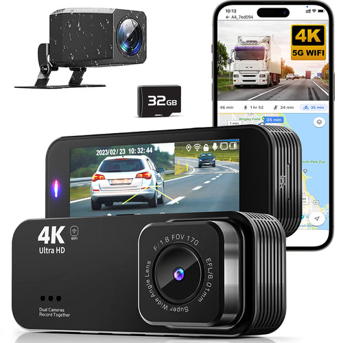 Kyltoor 4K + 1080P Dual Dash Cam